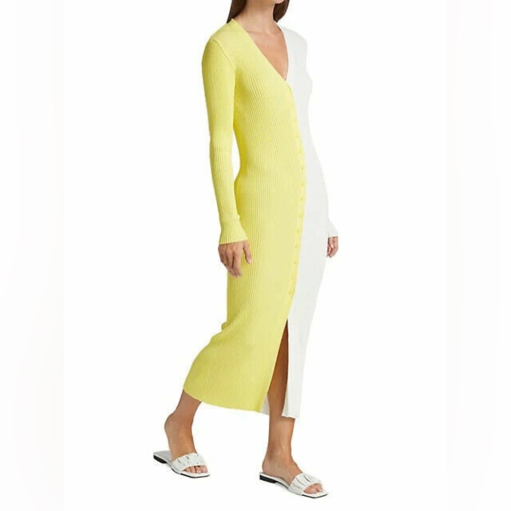 Staud Shoko Sweater Dress in Lemoncello